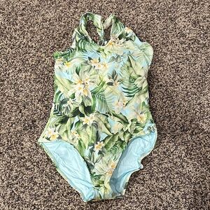 Tommy Bahama Green Tropical Floral One-Piece Swimsuit
